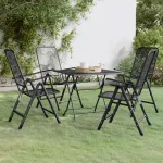 Set mobilier grădină 5 piese antracit plasă metalică expandată GartenMobel Dekor