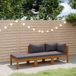 Set mobilier de grădină cu perne, 3 piese, lemn masiv de acacia GartenMobel Dekor