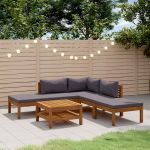 Set mobilier grădină cu perne, 6 piese, lemn masiv acacia GartenMobel Dekor