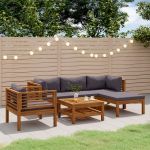 Set mobilier grădină cu perne, 6 piese, lemn masiv acacia GartenMobel Dekor