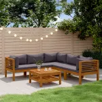 Set mobilier grădină cu perne, 6 piese, lemn masiv acacia GartenMobel Dekor