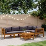 Set mobilier grădină cu perne, 6 piese, lemn masiv acacia GartenMobel Dekor