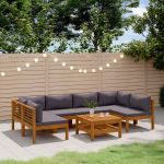 Set mobilier grădină cu perne, 7 piese, lemn masiv de acacia GartenMobel Dekor