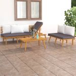 Set mobilier de grădină cu perne, 3 piese, lemn masiv de acacia GartenMobel Dekor