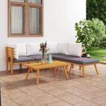 Set mobilier de grădină cu perne, 6 piese, lemn masiv acacia GartenMobel Dekor