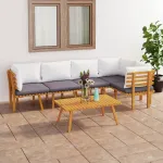 Set mobilier de grădină cu perne, 6 piese, lemn masiv acacia GartenMobel Dekor