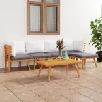 Set mobilier de grădină cu perne, 6 piese, lemn masiv acacia GartenMobel Dekor