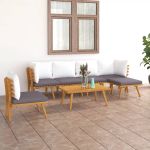 Set mobilier de grădină cu perne, 7 piese, lemn masiv acacia GartenMobel Dekor