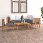Set mobilier de grădină cu perne, 7 piese, lemn masiv acacia GartenMobel Dekor
