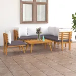 Set mobilier de grădină cu perne, 7 piese, lemn masiv acacia GartenMobel Dekor