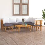 Set mobilier de grădină cu perne, 8 piese, lemn masiv acacia GartenMobel Dekor