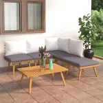 Set mobilier grădină cu perne, 6 piese, lemn masiv acacia GartenMobel Dekor