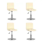 Scaune de bucătărie pivotante, 4 buc., crem, material textil GartenMobel Dekor