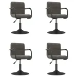 Scaune de bucătărie pivotante, 4 buc., gri închis, catifea GartenMobel Dekor