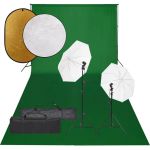Set studio foto cu set de lumini, fundal și reflector GartenMobel Dekor