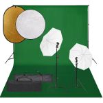 Set studio foto cu set de lumini, fundal și reflector GartenMobel Dekor