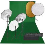 Kit studio foto cu set de lumini, fundal și reflector GartenMobel Dekor