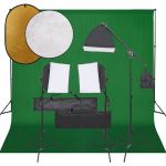 Set studio foto cu lampă, fundal și reflector GartenMobel Dekor