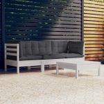 Set mobilier grădină cu perne antracit, 4 piese, lemn de pin GartenMobel Dekor