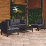 Set mobilier grădină cu perne, 5 piese, lemn masiv de pin GartenMobel Dekor
