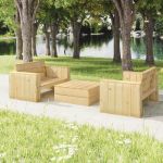 Set mobilier de grădină, 3 piese, lemn masiv pin tratat GartenMobel Dekor