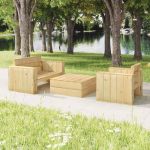 Set mobilier de grădină, 3 piese, lemn masiv pin tratat GartenMobel Dekor