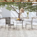 Set mobilier de grădină, 3 piese, gri, poliratan GartenMobel Dekor