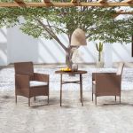 Set mobilier de grădină, 3 piese, maro, poliratan GartenMobel Dekor