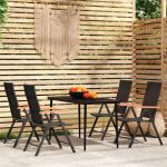 Set de mobilier pentru grădină, 5 piese, negru GartenMobel Dekor