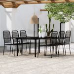 Set de mobilier pentru grădină, 7 piese, negru GartenMobel Dekor