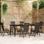 Set de mobilier pentru grădină, 7 piese, negru GartenMobel Dekor
