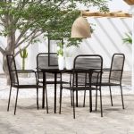 Set de servit masa pentru grădină, 5 piese, negru GartenMobel Dekor
