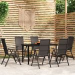 Set mobilier de grădină, 7 piese, negru GartenMobel Dekor