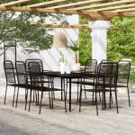 Set mobilier de grădină, 9 piese, negru GartenMobel Dekor