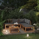 Set mobilier de grădină cu perne, 6 piese, lemn masiv de acacia GartenMobel Dekor