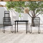 Set de mobilier pentru grădină, 3 piese, negru GartenMobel Dekor