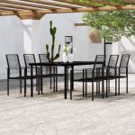 Set de mobilier pentru grădină, 7 piese, negru GartenMobel Dekor