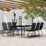 Set de mobilier pentru grădină, 7 piese, negru GartenMobel Dekor