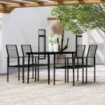 Set de servit masa pentru grădină, 5 piese, negru GartenMobel Dekor