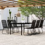 Set mobilier de grădină, 7 piese, negru GartenMobel Dekor