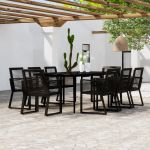Set mobilier de grădină, 9 piese, negru GartenMobel Dekor