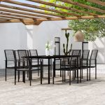 Set mobilier de grădină, 9 piese, negru GartenMobel Dekor