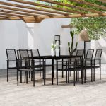 Set mobilier de grădină, 9 piese, negru GartenMobel Dekor
