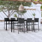 Set mobilier de grădină, 7 piese, negru GartenMobel Dekor