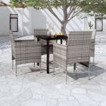 Set de servit masa pentru grădină, 5 piese, gri și negru GartenMobel Dekor