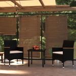 Set mobilier de grădină cu perne, 3 piese, negru GartenMobel Dekor