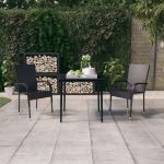 Set mobilier de grădină, 3 piese, negru GartenMobel Dekor