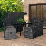 Set de mobilier pentru grădină, cu perne, 7 piese, gri GartenMobel Dekor