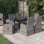 Set de mobilier pentru grădină, cu perne, 7 piese, gri GartenMobel Dekor