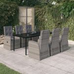 Set de mobilier pentru grădină, cu perne, 7 piese, gri GartenMobel Dekor